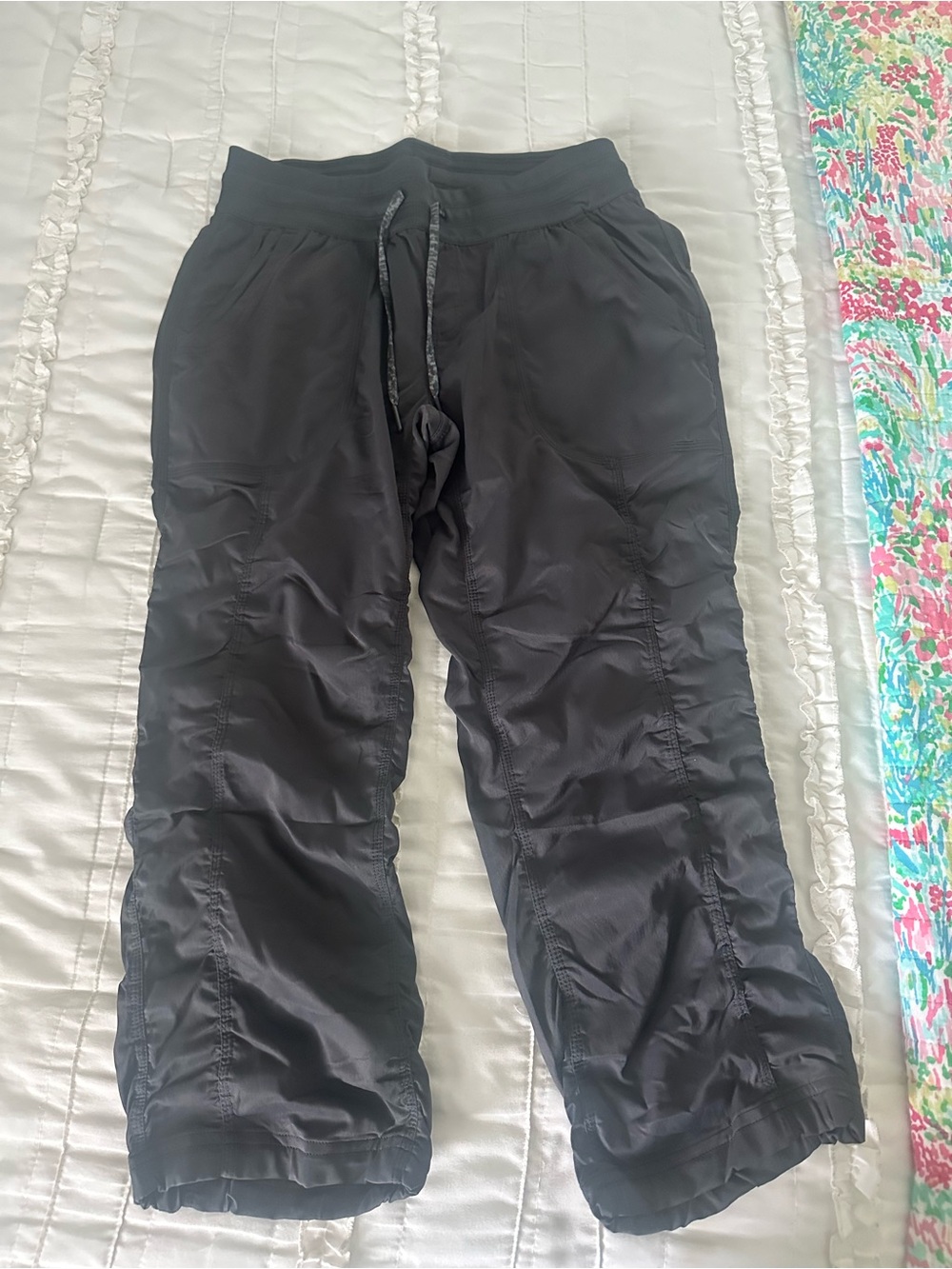 The North Face Women’s Black/Dark Gray Jogger Pants with Drawstring